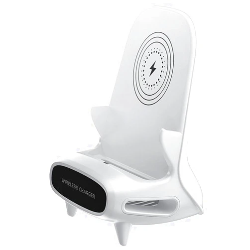 Yiwa Wireless Charger Phone Holder, Wireless Fast Charger, Charging Stand, Automatic Identification Charging Bracket, for 4.5-11 Inch Mobile Phone Tablet, White