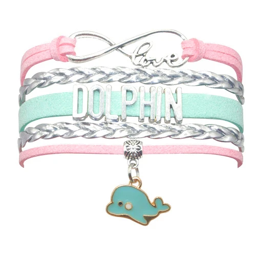 HCChanshi Dolphin Bracelet Jewelry - Infinity Love Cute Dolphin Jewelry Dolphin Gifts For Women, Men, Dolphin Lovers Gifts