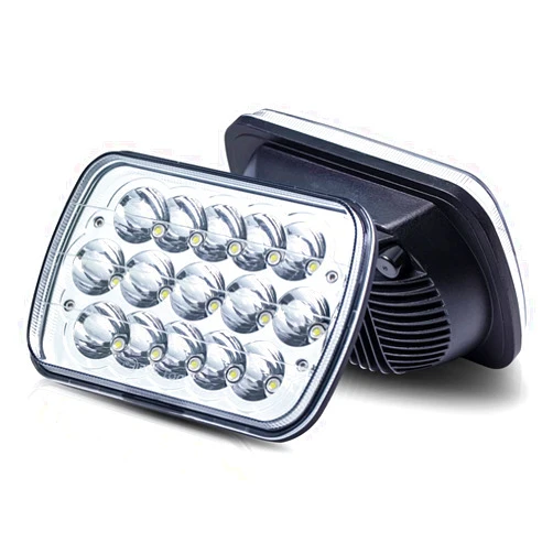 BAOLICY 5x7 H6054 LED Headlights DOT Approved Hi/Low Sealed Beam 7x6 H6052 6054 H5054 H6054LL 69822 Rectangular Chrome Headlight for XJ YJ Chevy S10 Express Ford Probe Truck Van