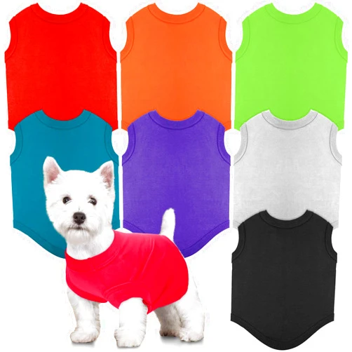 Syhood 8 Pcs Dog Shirts Pet Puppy Blank Clothes Soft Dog T-Shirt Breathable Dog Plain Shirts Cotton Puppy Clothes Outfit for Most Dogs Cats Puppy Pet(XS)