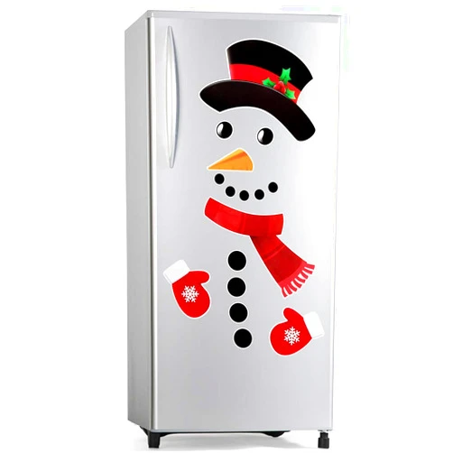 D-FantiX Snowman Christmas Refrigerator Magnets Set of 16, Cute Funny Fridge Magnet Refrigerator Stickers Holiday Christmas Decorations for Fridge, Metal Door, Garage, Office Cabinets (Large)