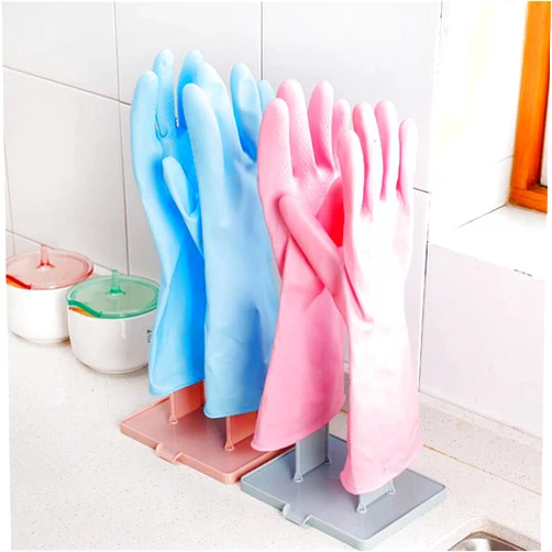 Ellylian Kitchen Glove Holder Dryer Reusable Bag Dish Towel Drying Organizer Plastic Washing Rack Sink Hanger Stand