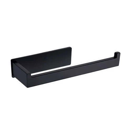 Wieonios Self-Adhesive hand towel holder Matte black, Premium Stainless Steel Rustproof Hand Towel Bar no Drilling for Bathroom, Kitchen, Washroom
