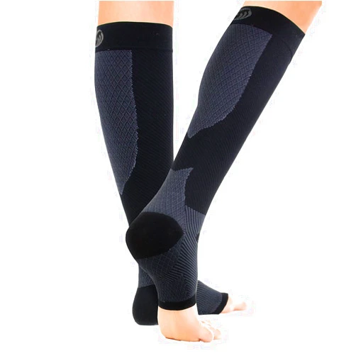 OrthoSleeve FS6+ Compression Foot & Leg Sleeve (1 Pair) for Plantar Fasciitis, Heel Pain, Achilles Tendonitis, Shin Splints, Venous Insufficiency and Leg Cramps