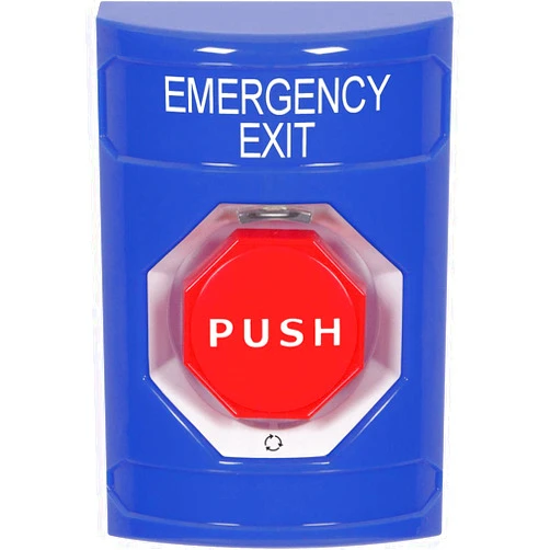 STI SAFETY TECHNOLOGY INTERNATIONAL Emergency Exit Push Button,Blue,SPDT