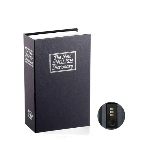 Jssmst Book Safe with Combination Lock - Jssmst Home Dictionary Diversion Metal Safe Lock Box 2017, SM-BS0401S, black small