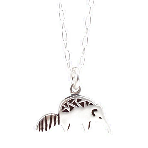 Mark Poulin Small Tiny Sterling Silver Anteater Charm Necklace 16
