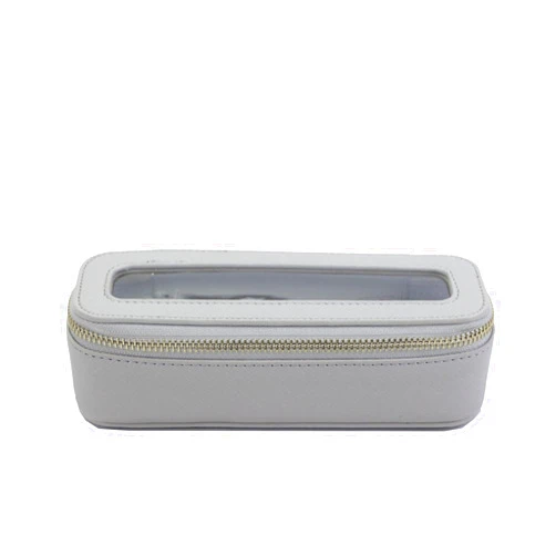HNFYSMQL Clear Travel Makeup Pouch, Portable Brush Bag，Toiletry Cosmetics Bag, Waterproof Makeup Bag with Zipper for Women(Grey 5168)