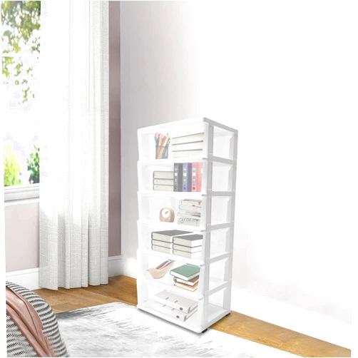 Gdrasuya10 6 Drawer Rolling Storage Cart on Wheels, Modern 6 Tiers Rolling Cart Organizer Container Storage Cabinet Clear Drawers with 4 Wheels