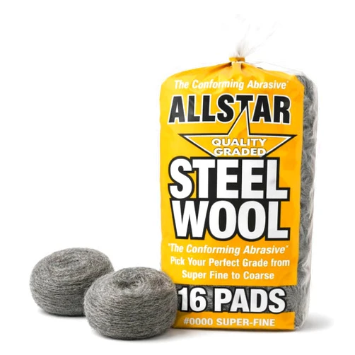 Hi-Tech 74016 Fine 0000 Steel Wool - 16 Pads, Perfect for Buffing, Polishing, and Matte Finish Transformations