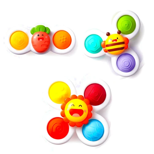 LiKee Strong Suction Cup Fidget Spinnerz Sensory Bath Toys for Baby 6 12 18 Months Airplane Car Travel Table & Window Toys for 1 2 Year Old Toddler Boys and Girls (Farm)