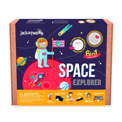 jackinthebox Space Science 6-in-1 Craft Kit Gift for Kids Ages 6-10, Solar System Science Kit for Kids, Space Toys for Kids, Easy DIY STEM Toy for Boys and Girls Ages 6 7 8 9 10