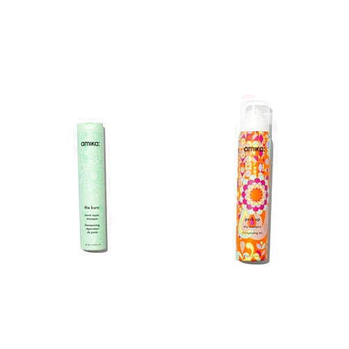 Amika the kure bond repair shampoo, 275ml perk up talc-free dry shampoo, 1.8oz