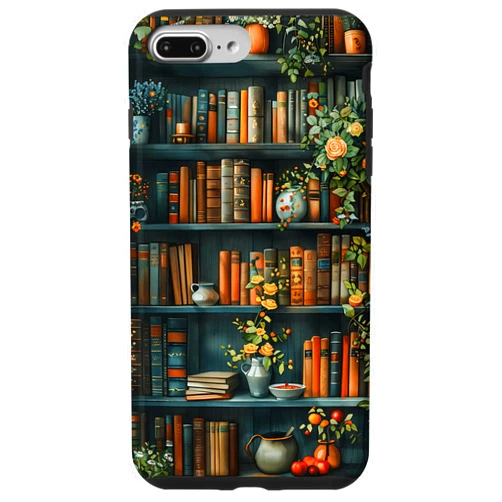 Books Coffee and Flowers Vintage Library Books and Coffee Vintage Library Case for iPhone 7 Plus/8 Plus