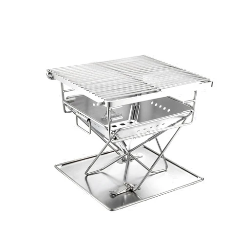 Camping moon Campingmoon Portable Camping Fire Pit Stainless Steel Small Size Wood Burning BBQ Grill for Outdoor Camp Travel Garden Cooking Picnic 1-2 People with Carrying Bag