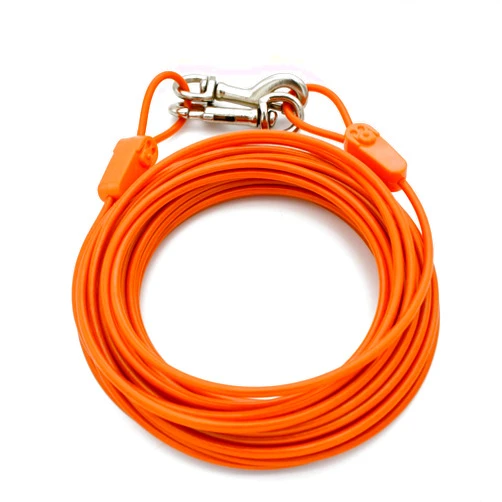 Intellileash 40ft Tie-Out Cables for Dogs - Strong, Safe, and Durable Dog Tie-Outs for Small Dogs up to 90 Pounds - Weather and Wear Resistant Galvanized Aircraft Cable for Outside Use
