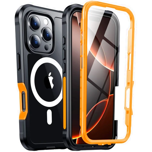 Red2Fire Designed for iPhone 16 Pro Max Case,[Built-in 9H Tempered Glass Screen Protector][Compatible with Magsafe][Full Body Shockproof][Heavy Duty Protection] Phone Case for iPhone 16 Pro Max 6.9