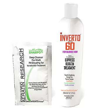 INVERTO REVOLUTION INVERTO 60 Keratin Treatment for BLONDE HAIR Formaldehyde Free Keratin Hair Treatment Super Fast Application Process includes Starter kit Results are Instant healthy Shiny Beautiful hair