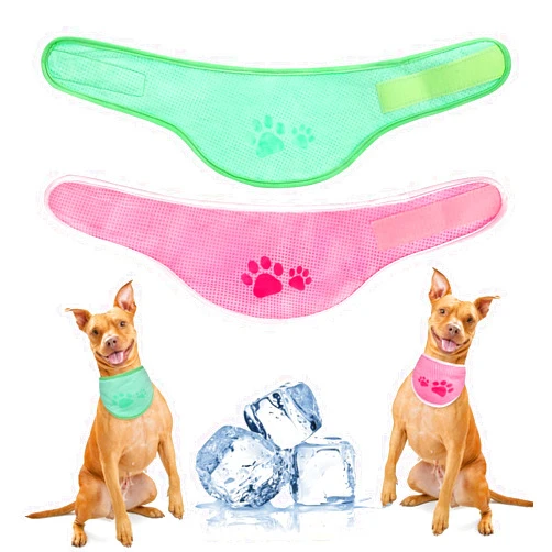 Forwardog Dog Cooling Bandana,2 Pack Instant Cooling Bandanas for Dogs,Puppy Kitten Cooling Ice Scarf,Breathable Triangle Scarfs Kerchiefs Ear Covers for Small Medium Large Dogs in Hot Summer(Medium)