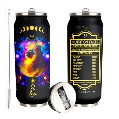 YOPIGOT Leo Constellation Tumbler - Zodiac Stainless Steel Cup for Men Women - Astrology Fans Birthday Gifts With Straw Lid - 17 Oz Coffee Mug Car Cup