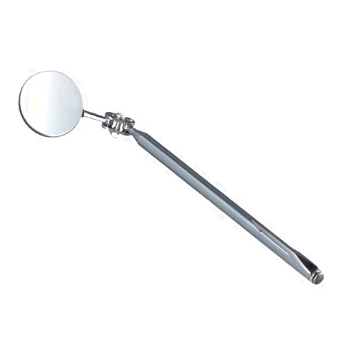SHUATI Telescoping Inspection Mirror Stainless Steel with Clip Silver Round Mirror Extended Handle 360° Rotation Checking Vehicle Condition