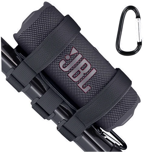 co2CREA Portable Speaker Mount for Most Bluetooth Wireless Speakers, Outdoor Speaker Adjustable Strap Attachment Accessory Holder Bar Rail for Golf Cart Railing Bike Boat