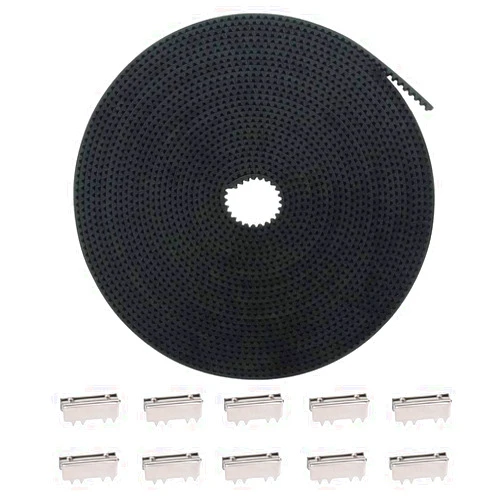 ACMYCH 3D Printer Timing Belt, Open 2GT Timing Belt, GT2 Timing Belt Pulley,2mm Pitch 6mm Wide 5Meters/10Meters Length, with 10 Belt Clamps for 3D Printer (10Meters, 6mm Width)