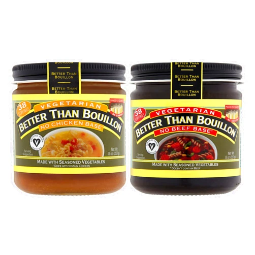 Better Than Bouillon Vegetarian Base Variety Pack, 1 Jar of No Chicken Base & 1 Jar of No Beef Base, 8 Ounce Jars (2 CT)