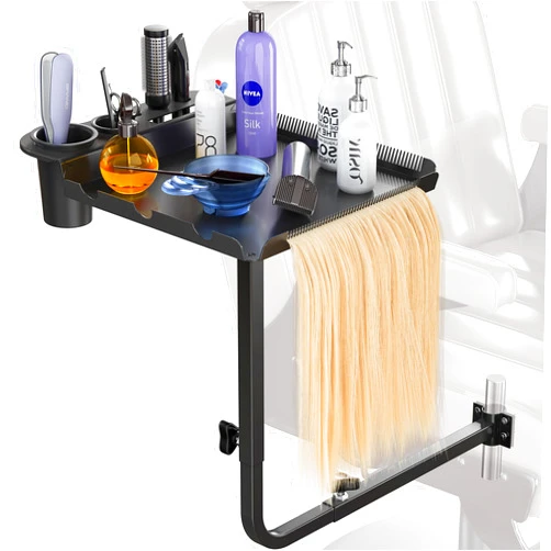 yeshine Hair Extension Tool Tray, Styling Chair Tray, Metal Salon Chair Attachment, Rotating Extension Tray Hairstylist, Alternative for Roller Trays, Salon Caddies and Salon Trays
