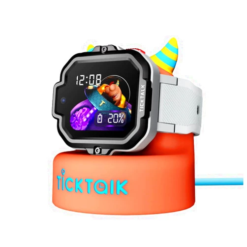 TickTalk 5 Cellular Kids Smart Watch (at&T's Network) with GPS Tracker & Video Calling and Power Base Bundle - Smart Watch for Kids with Parent Apps - Smart Watch for Kids 3+