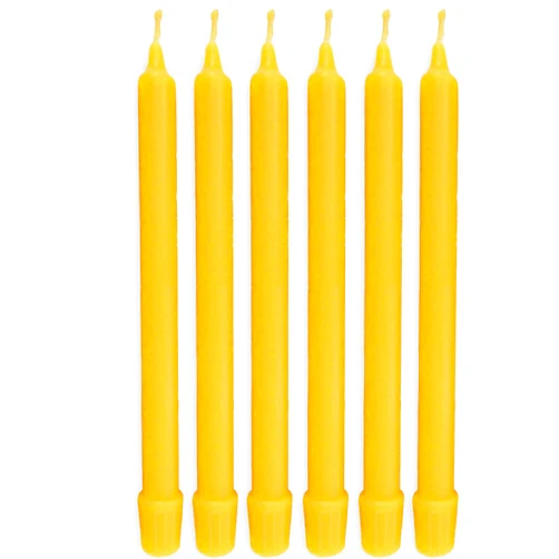 BCandle 100% Pure Beeswax Candles (Set of 6) 8-Hour Organic Hand Made - 8 Inches Tall, 3/4 Inch Diameter; Tapers