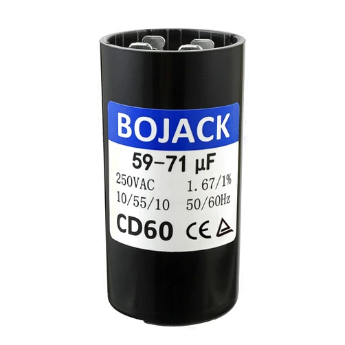 BOJACK 59-71 uf/MFD 250 VAC ±20% 50/60 Hz CD60 Round Motor Well Pump Start Capacitor