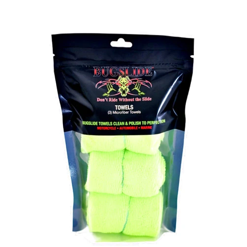 Bugslide 14x14 3 Pack of Microfiber Cleaning Towels, Cleans, Polishes and Shines all Surfaces without Scratching, For Use with all Bugslide Cleaning Products