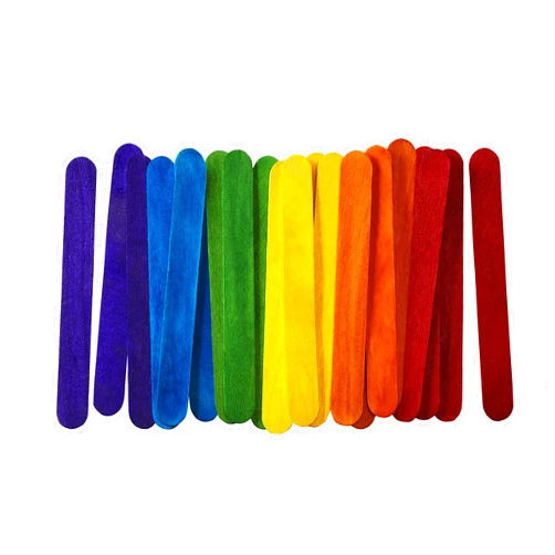 Comfy Package [100 Count] 6 Inch Colored Jumbo Popsicle Sticks for Crafts - ICES, Ice Cream, Waxing, Tongue Depressor Wood Craft Sticks