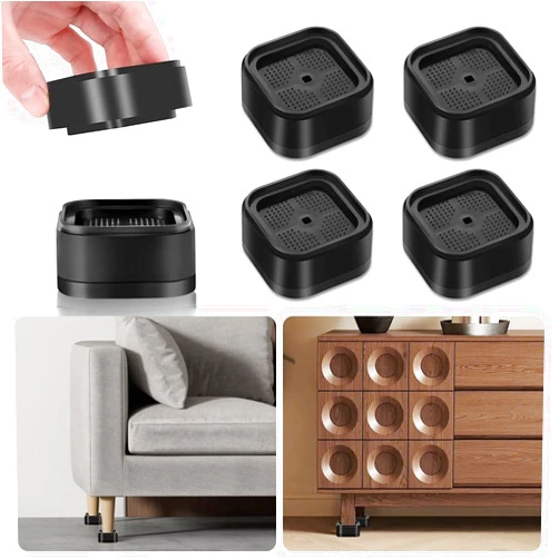 Hnndlra 4 Pack Furniture Risers, Ajustable Bed Lifts Rrisers, 1.38