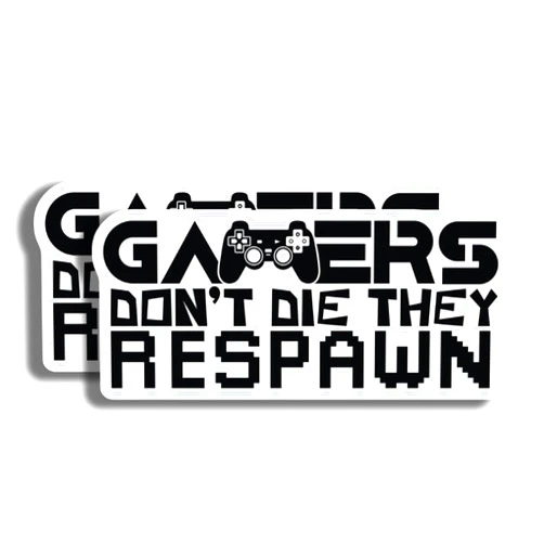Ad Astra Graphics Gamers Dont Die They Respawn Sticker - Gamer Quote Sticker - Gaming Laptop Sticker - Video Game Decal - Gamer Room Decor - Retro Gaming - 5