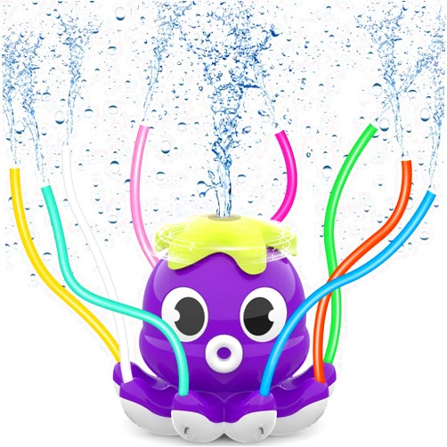 Samtop Outdoor Water Spray Sprinkler for Kids and Toddlers, Summer Outside Toys Backyard Games with 8 Wiggle Tubes, Attaches to Garden Hose Splashing Fun Toys for 3 4 5 6 7 8 Year Old Boys Girls Gifts