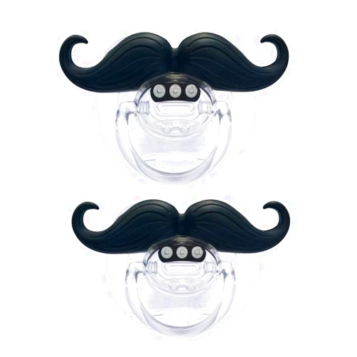 Cluckyu Baby Funny Pacifier Cute Kissable Mustache Pacifier for Babies and Toddlers Unisex - 0-6 Months Baby Orthodontic Mustache Pacifier BPA Free -Pack of 2 Black