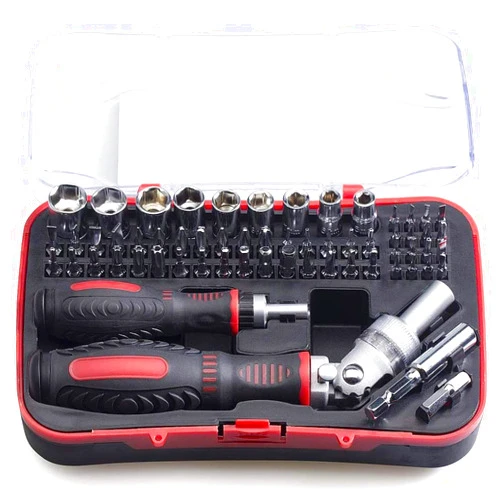 JENABOM 61 in 1 Ratcheting Screwdriver Set, Magnetic Screwdriver Bit Set with Rotatable Ratchet Handles, Sockets & Bits, Household Repair Tool Kits for Computers, Electronic Devices, Furniture
