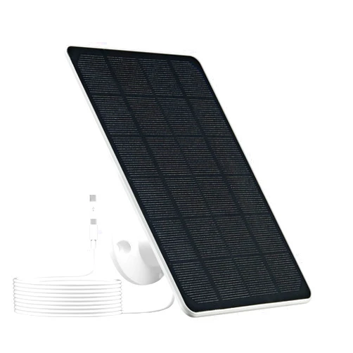 GENDOING Solar Panel Charger for Eufycam 3/3C/2C/2C Pro/E40/E20/2/2 Pro/E/L20/L40/Solo/SoloCam Spotlight, 5W Weatherproof Solar Panels Charger for Security Camera, 10ft Charger Cable, Micro USB & Type-C Port