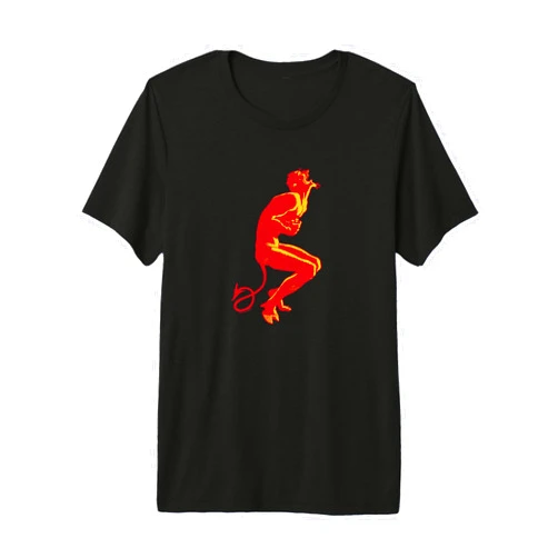 Dang Waffle Cool Devil T-Shirt, Devil Laughing in Red and Yellow Design Premium Tri-Blend T-Shirt
