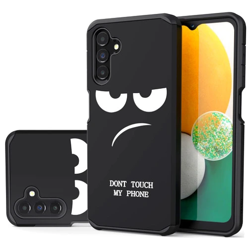 LEEGU for Samsung Galaxy A13 5G Case, Cute [Don't Touch My Phone] Shockproof Dual Layer Slim Protective Silicone Plastic Cover for Kids Boys Men Phone Case (Samsung A13 5G 6.5-inch)