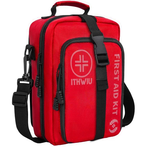 ITHWIU 400 Piece First Aid Kit, Premium Compact Waterproof Trauma Medical Kits for Any Emergencies, Ideal for Home, Office, Outdoor, Car, Hiking, Boating, Travel, Red