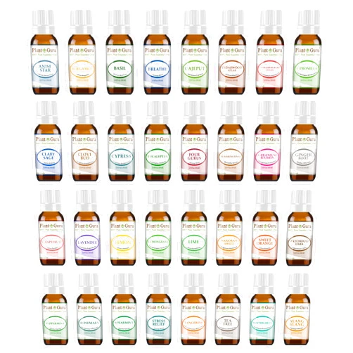 Plant Guru Ultimate Essential Oil Set 32-10 ml 100% Pure Therapeutic Grade for Aromatherapy Diffuser, Skin, Body, Hair. Perfect for DYI Crafts, Soap, Lotion, Cream, Lip Balm and Candle Making.