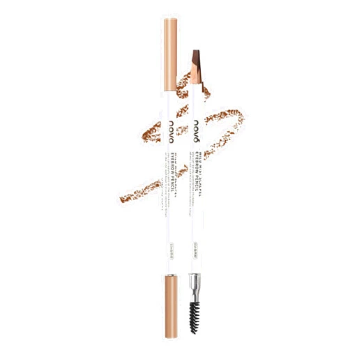 Generic Novo Dual-Ended Waterproof Eyebrow Pencil - Angled Tip for Hair-like Strokes & Precise Shaping, Built-in Spiral Brush, Smudge-Proof, Long-Lasting Brow Pen for Defined, Natural Brows