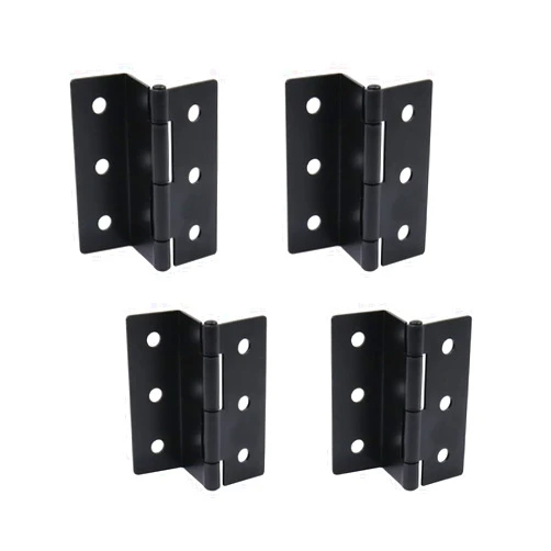 T Tulead Half-Surface Hinges 3-Inch Chest Hinges Iron Offset Door Hinge 270 Degree Three Folding Hinge Black Box Cabinet Hinges 4PCS with Screws