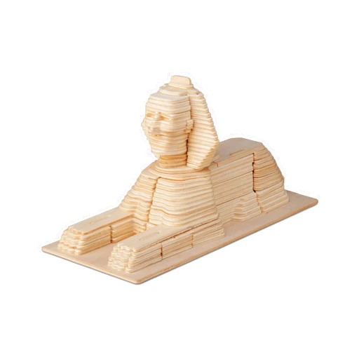 Puzzled 3D Puzzle Sphinx Wood Craft Construction Model Kit, Unique, Fun and Educational DIY Wooden Toy Assemble Model Unfinished Crafting Hobby Puzzle to Build and Paint for Decoration 161 Pieces Pack