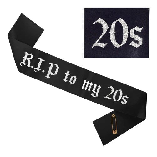 WANGDEFA R.I.P to My 20s Sash RIP to My 20s Birthday Sash for Girl for 30 th Birthday Girl Funeral for Youth 30th Decorations