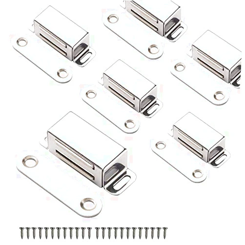 Mousike Cabinet Magnets Magnetic Door Catch Stainless Steel Door Magnet for Kitchen Bathroom Cupboard Wardrobe Closet Closures Cabinet Door Drawer Latch 20 lbs(6Pack)