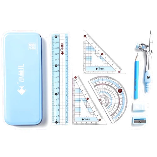 Waremew 8 Pcs Compass/Math Set for Students with Shatterproof Storage Box, Geometry Set for School, Includes Ruler, Protractor, Compass, Pencil,Pencil Sharpener and Eraser,etc. Perfect Gift